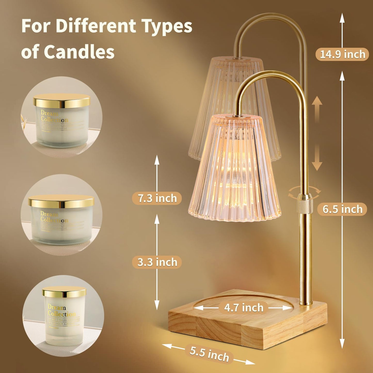 Dimmable Electric Candle Warmer Lamp