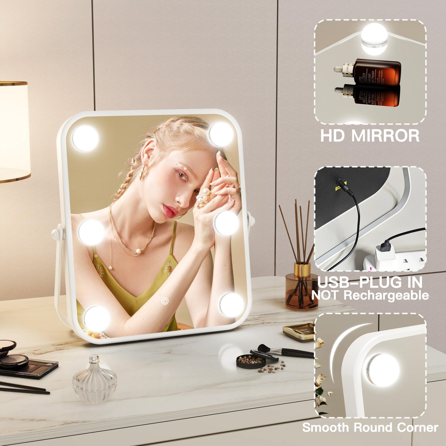 Dimmable Light-up Vanity Mirror