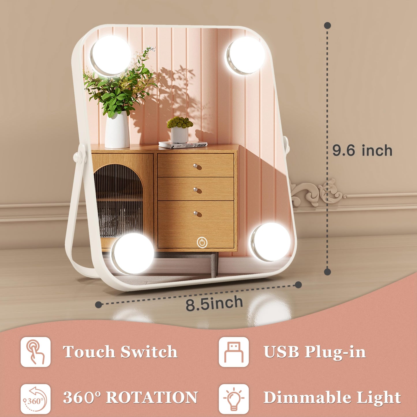 Dimmable Light-up Vanity Mirror