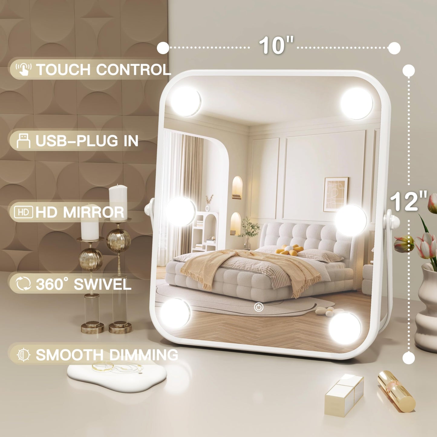 Dimmable Light-up Vanity Mirror