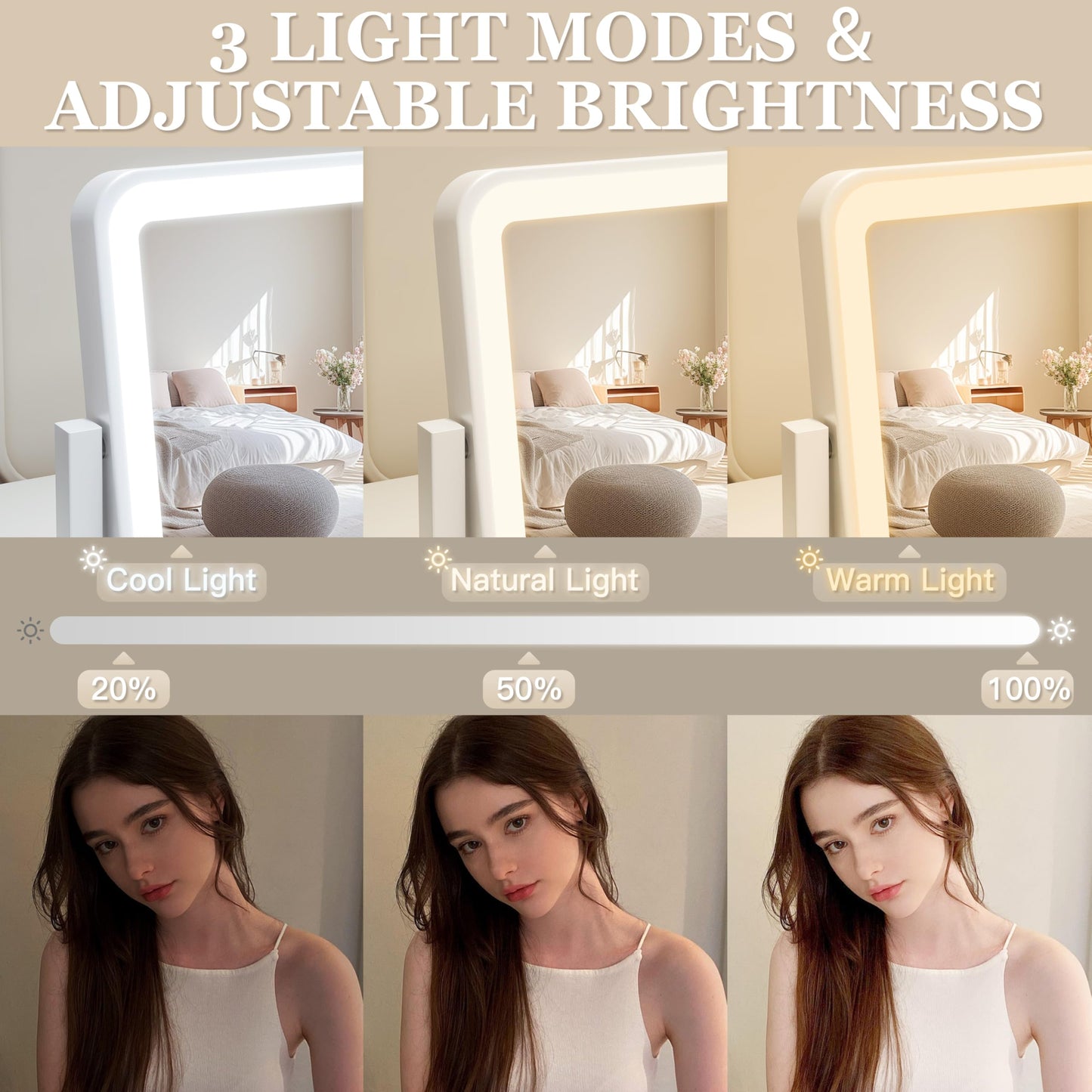 Dimmable Light-up Vanity Mirror