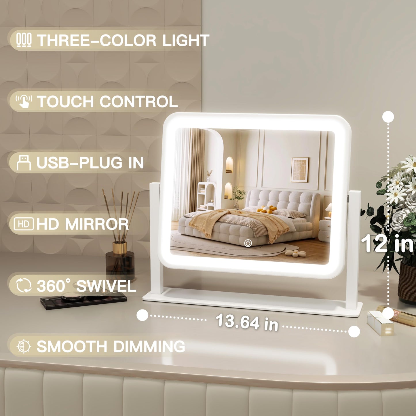 Dimmable Light-up Vanity Mirror